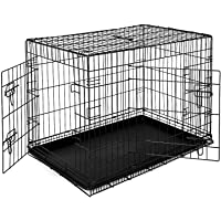 dibea DC00493- jaula de transporte para perros y animales pequeños- caja robusta hecha de alambre fuerte- plegable - con…